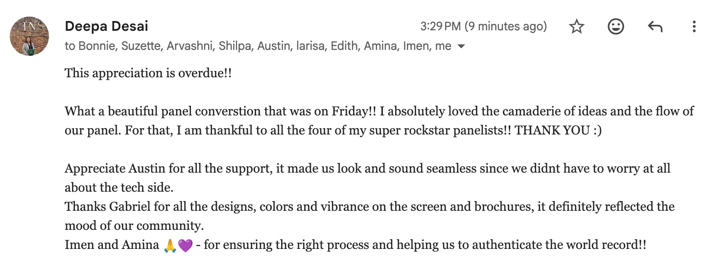 Message from Deepa Desai