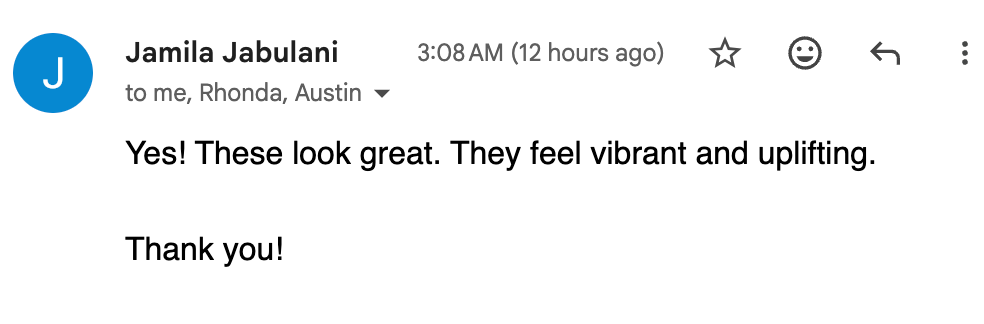 Testimonial from Jamila Jabulani