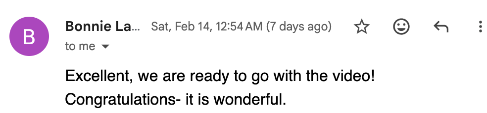 Testimonial from Bonnie Lappin